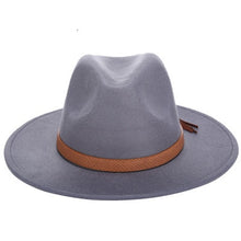 Load image into Gallery viewer, Women Wide Brim Wool Felt Jazz Fedora Hats Panama Style Ladies Trilby Gambler Hat Fashion Party Cowboy Sunshade Cap